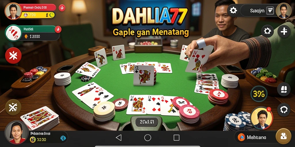 Screenshot gameplay DAHLIA77 menampilkan keseruan bermain Gaple.