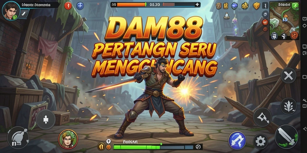 Screenshot permainan DAM88 menampilkan aksi pertarungan yang mendebarkan.