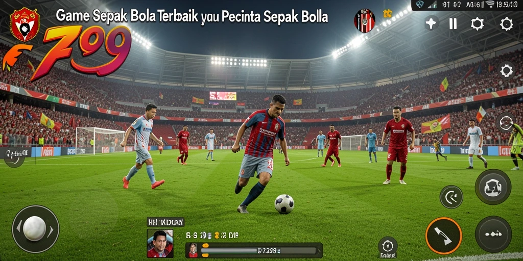 Screenshot FA99 menampilkan aksi seru di lapangan sepak bola.