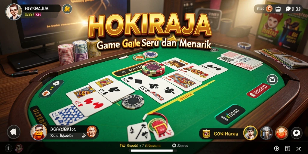 Screenshot gameplay HOKIRAJA menampilkan suasana permainan Gaple yang seru.