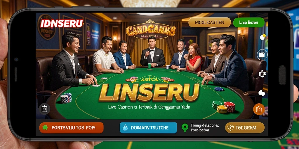 Tampilan utama gameplay IDNSERU dengan dealer langsung dan pemain lainnya.