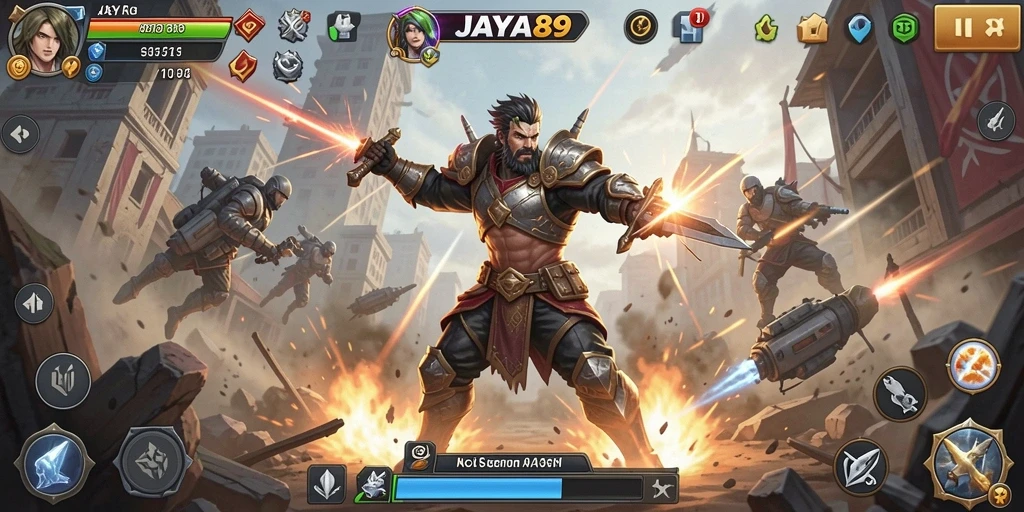 Tampilan mendebarkan dari gameplay aksi JAYA89.