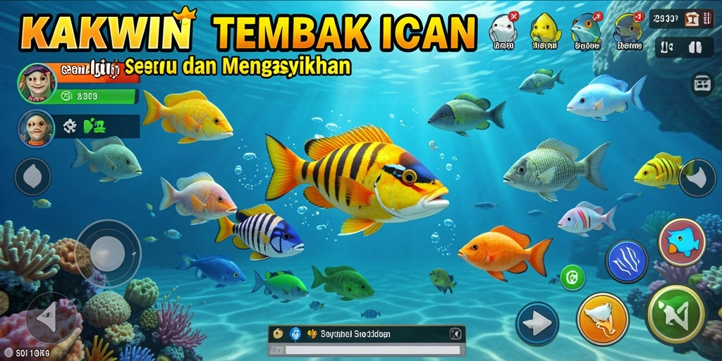 Tampilan gameplay KAKWIN saat menangkap ikan yang bergerak cepat.