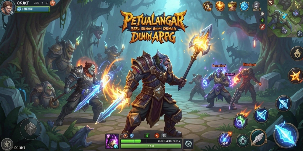 Tampilan aksi seru dalam gameplay ARPG OKJKT.