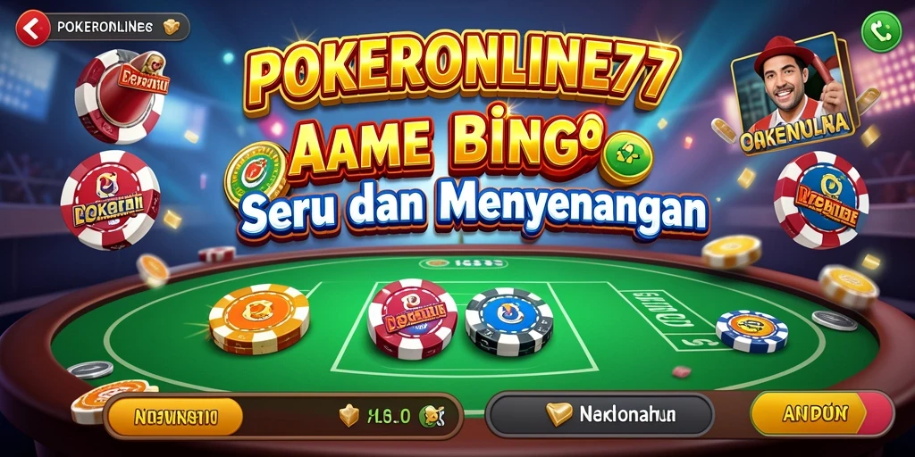 Tampilan utama POKERONLINE77 dengan suasana seru permainan Bingo.