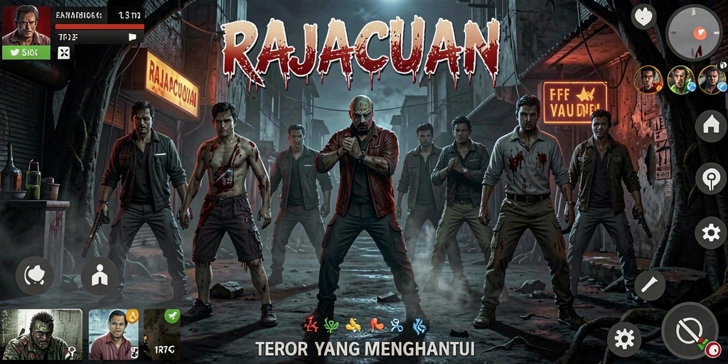 Gameplay ketegangan dalam RAJACUAN yang menyeramkan.
