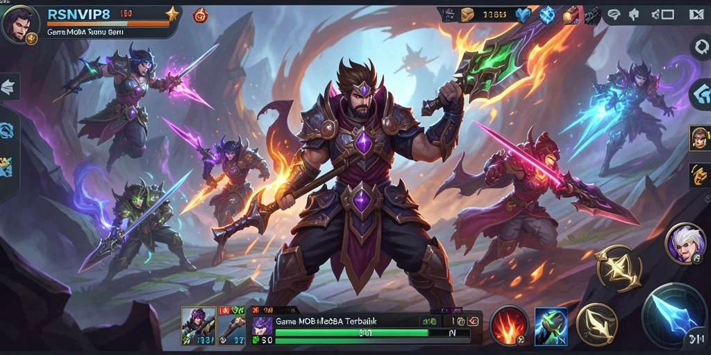 Tampilan gameplay seru dari RSNVIP8 saat pertarungan antar hero.