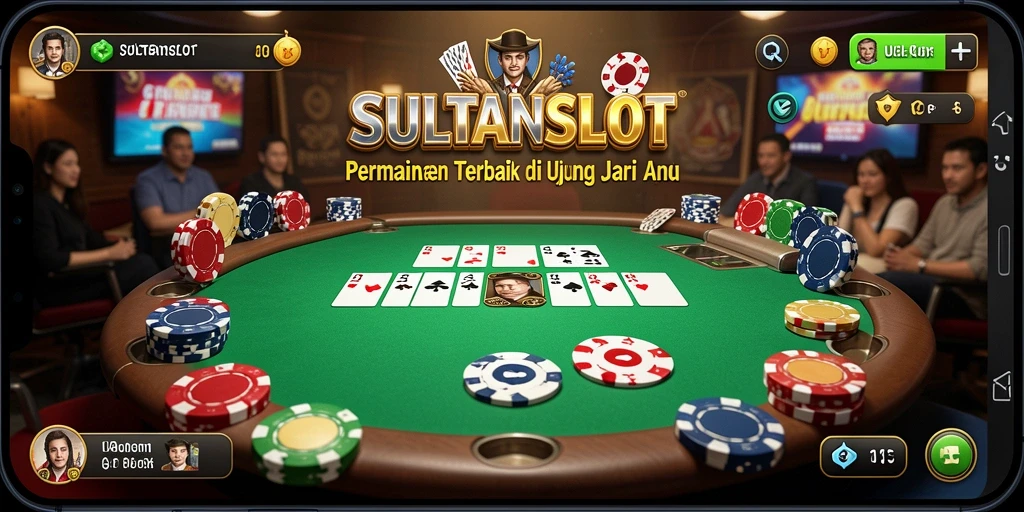 Tangkapan layar permainan SULTANSLOT yang menunjukkan keseruan bermain poker.