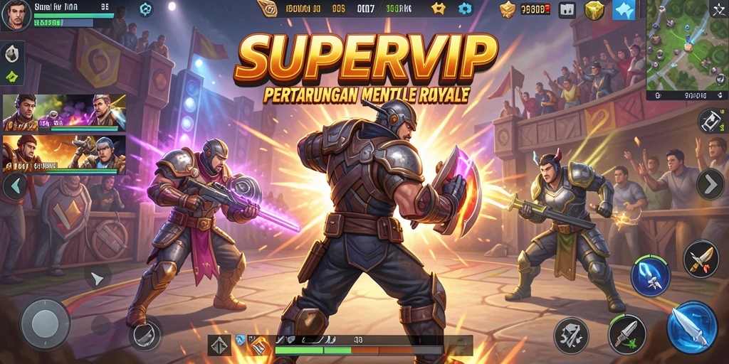 Tampilan seru pertarungan di arena Battle Royale SUPERVIP.