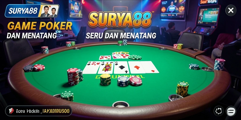 Tangkapan layar gameplay Poker di SURYA88 yang seru.